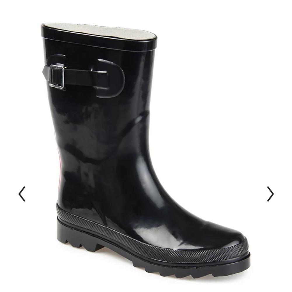 Black rain boots